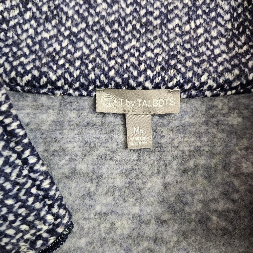 Women’s‎ Talbots Blue & White front zip athleisure jacket with pockets medium P - Picture 6 of 11